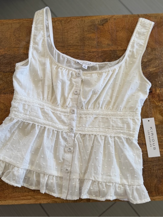 KIRIOUS LOS ANGELES Tops - KIRIOUS Los Angeles White Peplum Top | NWT | Size Small | 100% cotton